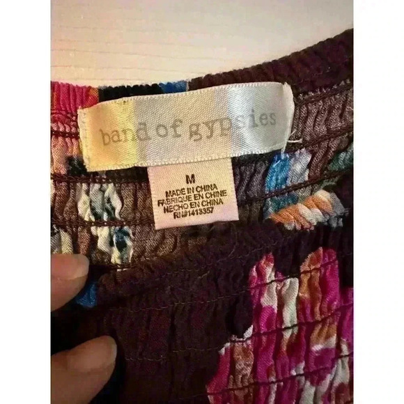 Band of Gypsies Jumpsuit Purple Boho Floral Size M - Picture 7 of 8